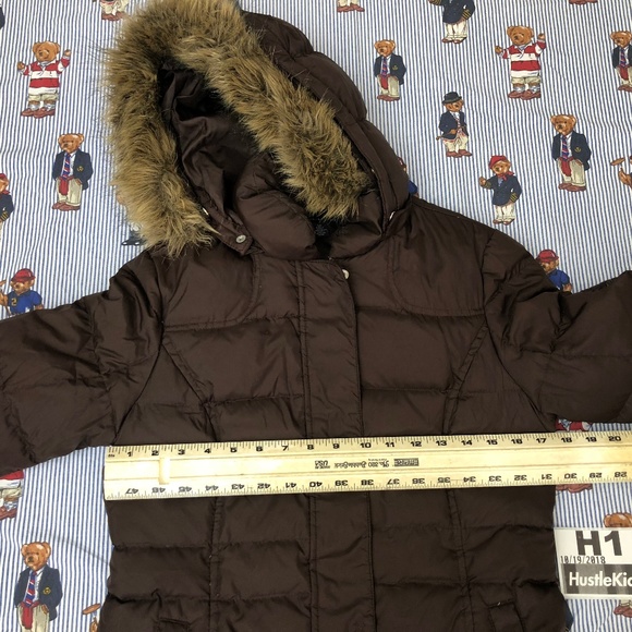 Tommy Hilfiger Quilted Parka Brown Hooded Jacket S - Picture 5 of 8